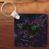 Porte-clés Chat Neon Glow (Recto)