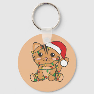 Porte-clés Chat Noël Animaux d'hiver Chats Porte - clés