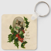 Porte-clés Chat Noël Joyau Holly Kitten Art antique (Dos)