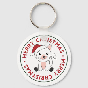 Porte-clés Chat Noël Neige hiver Animaux Chats Porte - clé