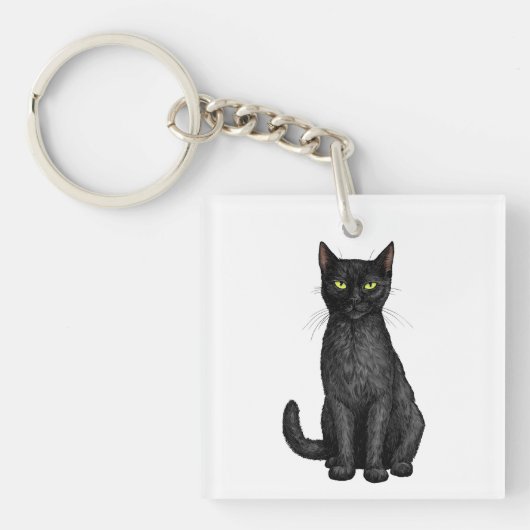 Porte-clés chat noir (Devant)