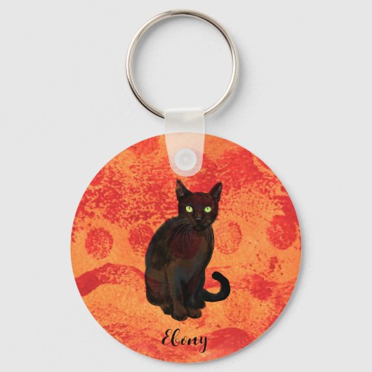 Porte-clés chat noir (Recto)
