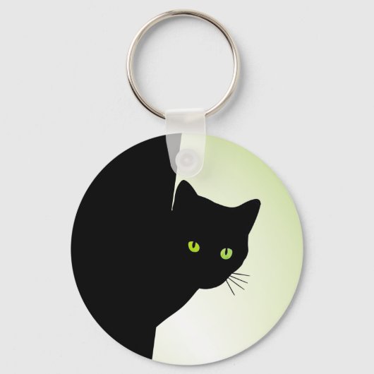 Porte-clés Chat noir à oreille verte (Verso)