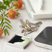 Porte-clés Chat noir à oreille verte (Côté)