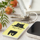 Porte-clés Chat noir, accrochez-vous là ! (Devant droit)