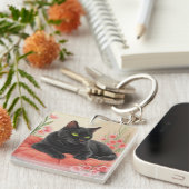 Porte-clés Chat noir au repos (Devant Droit)
