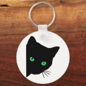 Porte-clés chat noir aux yeux verts (Recto)