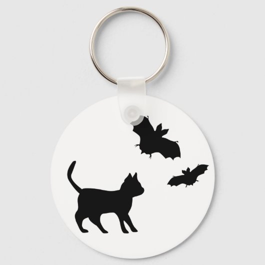 Porte-clés Chat noir avec chauve-souris (Recto)