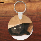Porte-clés Chat noir dans un sac porte - clé (Recto)
