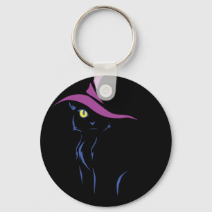 Porte-clés Chat noir d'Halloween