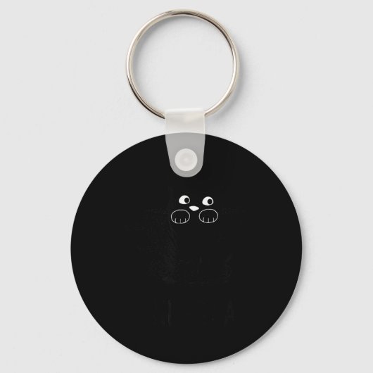 Porte-clés Chat noir drôle Kit-Tea Graphique (Recto)