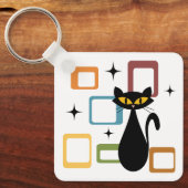 Porte-clés Chat noir du milieu du siècle (Recto)