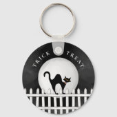 Porte-clés Chat Noir Éffrayant À Effet D'Halloween (Recto)