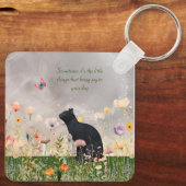 Porte-clés Chat noir en fleurs (Verso)