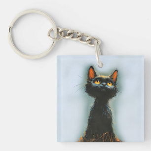 Porte-clés Chat noir enchanté