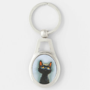 Porte-clés Chat noir enchanté