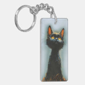 Porte-clés Chat noir enchanté (Devant gauche)