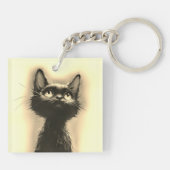 Porte-clés Chat noir enchanté doré (Dos)