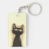 Porte-clés Chat noir enchanté doré (Dos)