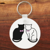 Porte-clés Chat noir et blanc (Recto)