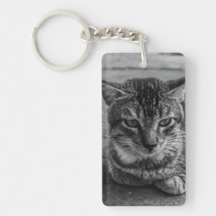 Porte-clés Chat noir et blanc