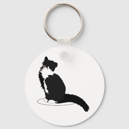 Porte-clés Chat noir et blanc (Recto)