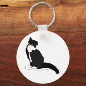Porte-clés Chat noir et blanc (Recto)