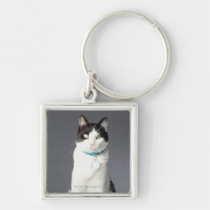 Porte-clés Chat noir et blanc