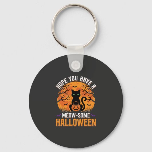 Porte-clés Chat Noir Halloween Incroyable (Recto)