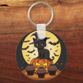 Porte-clés Chat Noir Halloween – Mignon & Effrayan (Verso)
