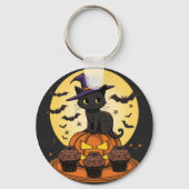 Porte-clés Chat Noir Halloween – Mignon & Effrayan (Verso)