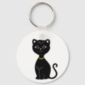 Porte-clés Chat noir mignon (Recto)