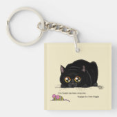 Porte-clés Chat noir mignon et joueur, Queue de Kitty qui rem (Devant)