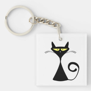 Porte-clés Chat noir mystique Art Halloween