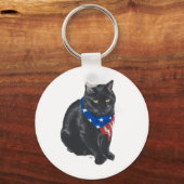 Porte-clés Chat noir patriotique (Recto)