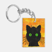 Porte-clés Chat noir Peek-A-Boo pour Halloween (Devant gauche)