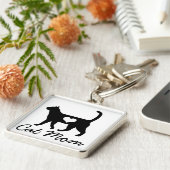 Porte-clés Chat noir Silhouette Chat maman (Côté)