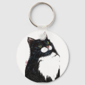 Porte-clés chat noir tux (Recto)