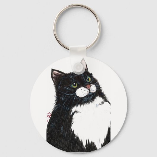 Porte-clés chat noir tux (Recto)