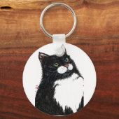 Porte-clés chat noir tux (Recto)