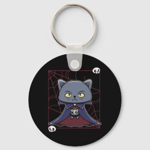 Porte-clés Chat Noir Vampire Dracula Et Objet De Monstre Pour