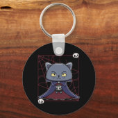 Porte-clés Chat Noir Vampire Dracula Et Objet De Monstre Pour (Recto)