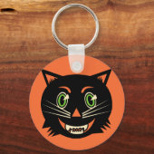 Porte-clés Chat noir vintage (Recto)