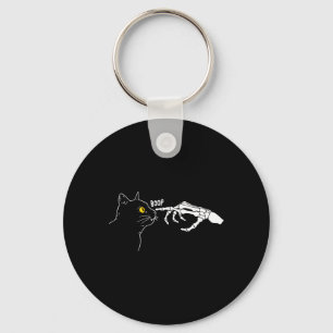 Porte-clés Chat noir vintage Squelette Halloween Boop Cos