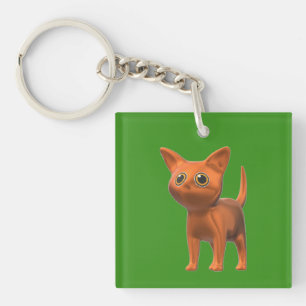 Porte-clés Chat orange