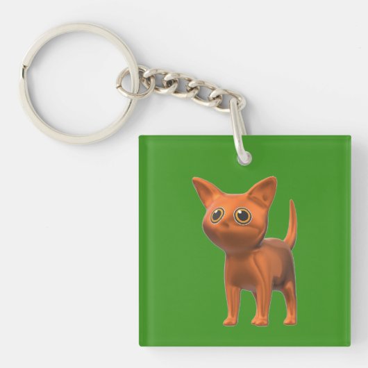 Porte-clés Chat orange (Devant)