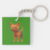 Porte-clés Chat orange (Dos)