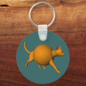 Porte-clés Chat orange amusant (Recto)