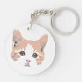 Porte-clés Chat Orange Et Blanc (Dos)