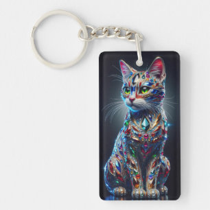Porte-clés Chat Paré de Bijoux